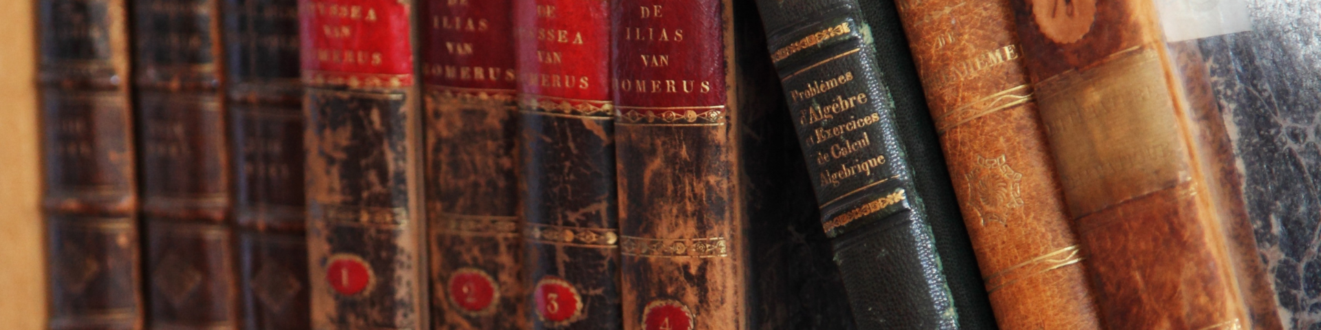 book spines in a row