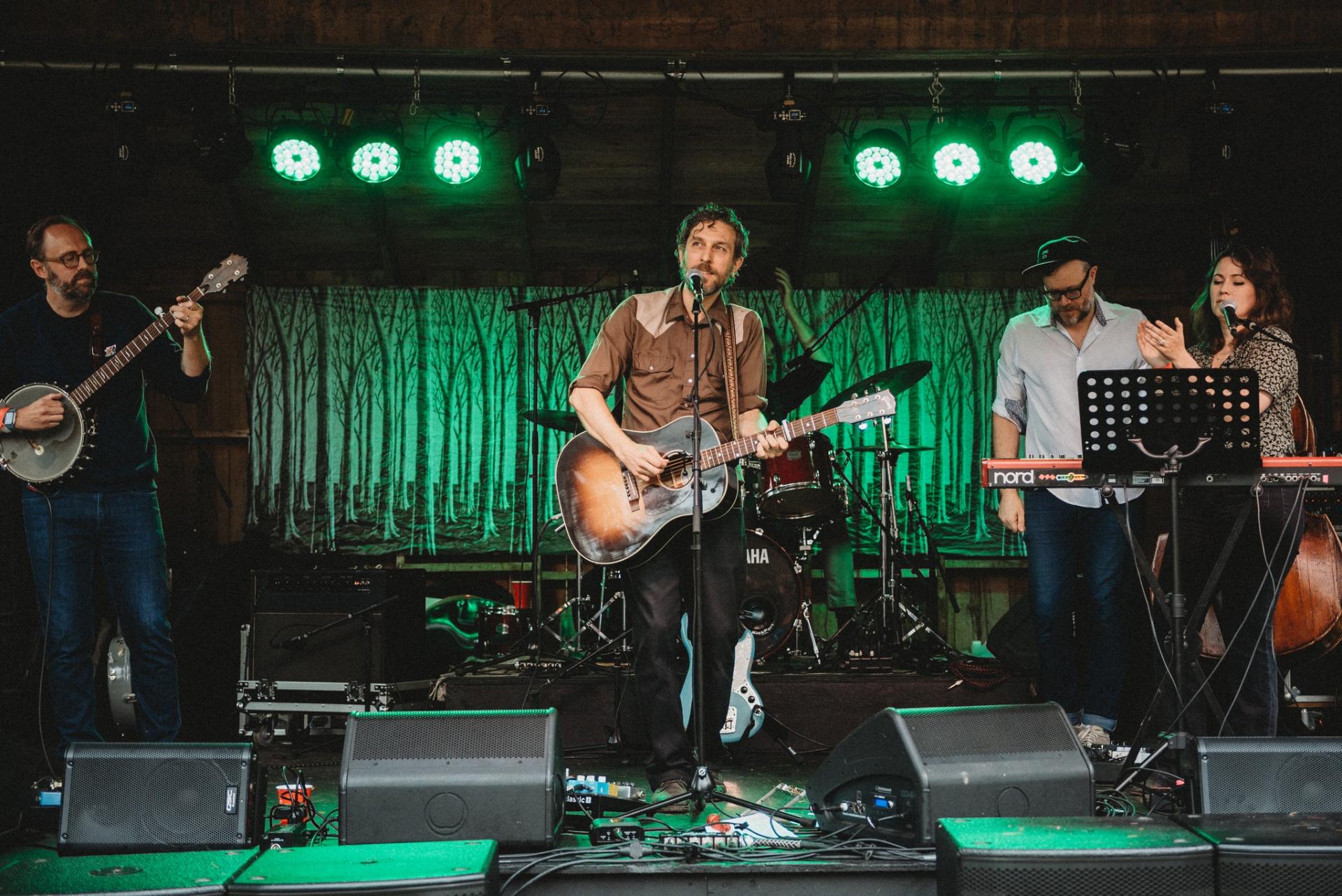 Great Lake Swimmers on stage at the Killaloe Craft Fair